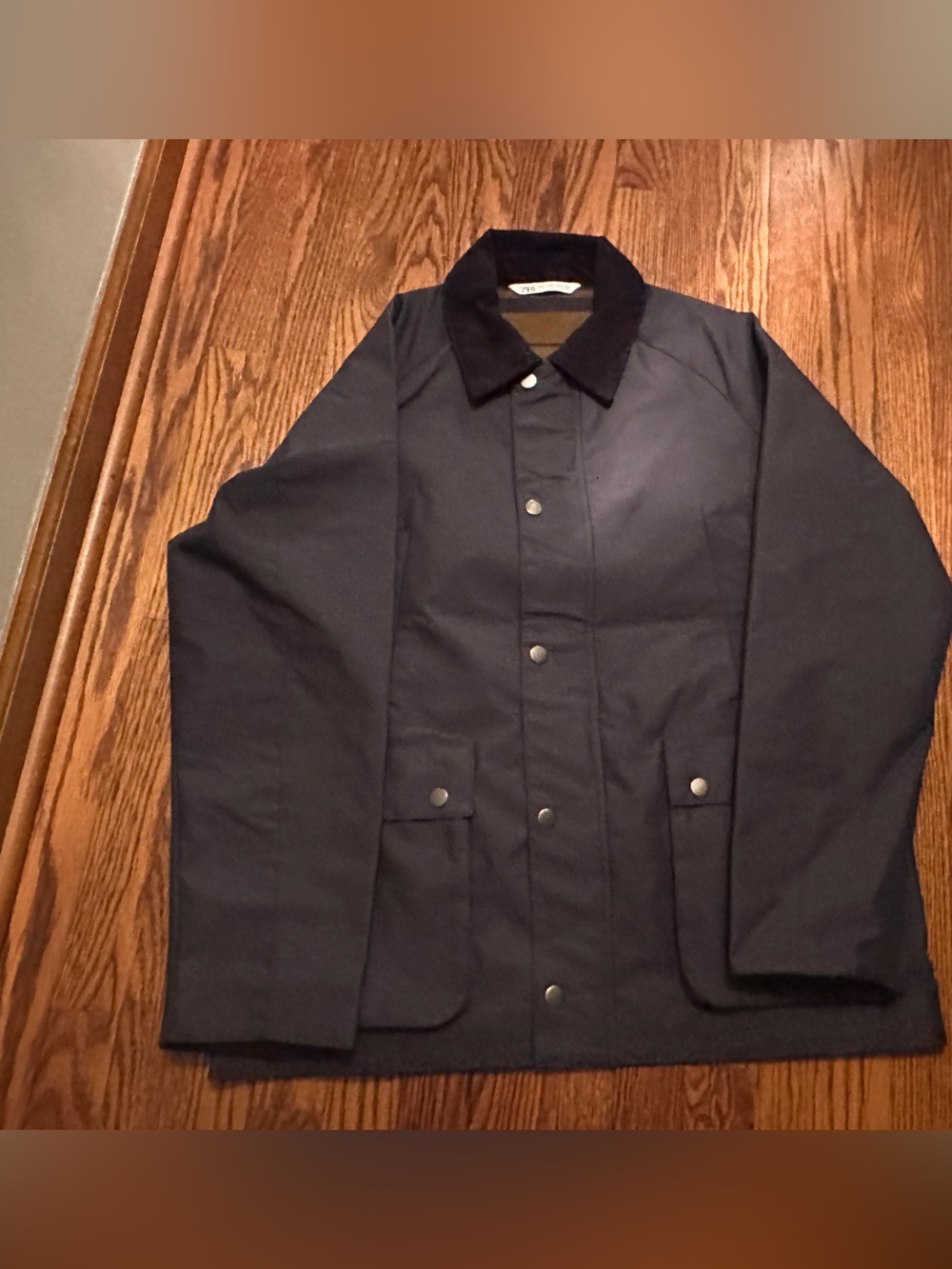 Zara Navy Jacket with Black Collar